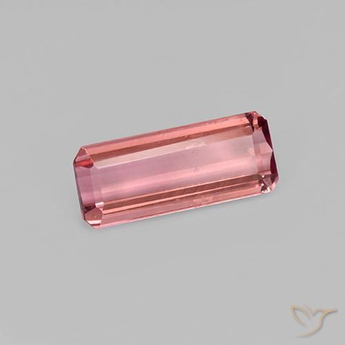 0.93ct 天然 ローズウッドピンク トルマリン, エメラルドカット, VVS-VS