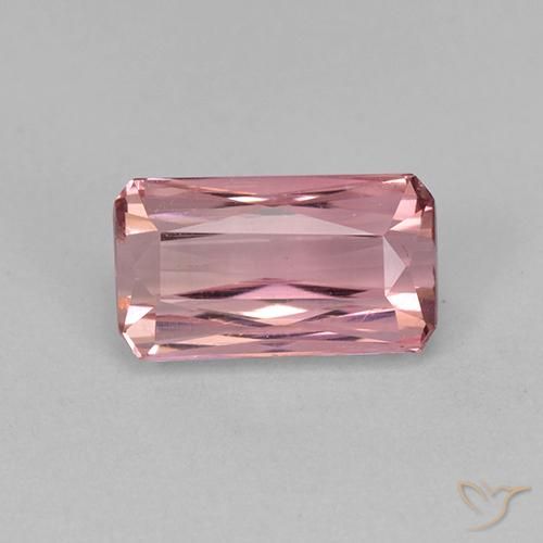 1.42ct 天然 薄いピンクのバブルガム トルマリン, エメラルドカット, VS