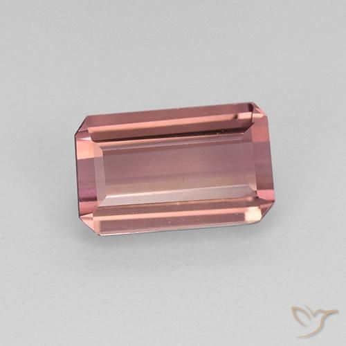 1.14ct 天然 ミディアムピンク トルマリン, エメラルドカット, VVS-VS