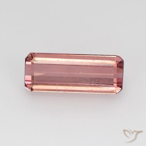 1.61ct 天然 オレンジピンク トルマリン, エメラルドカット, VS