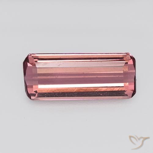 1.10ct 天然 オレンジピンク トルマリン, エメラルドカット, VVS