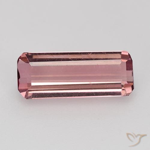 1.60ct 天然 ミディアムピンク トルマリン, エメラルドカット, VVS