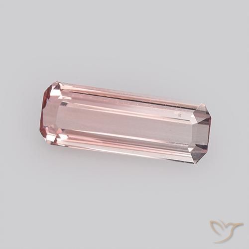 1.17ct 天然 薄いバブルガムピンク トルマリン, エメラルドカット, VVS