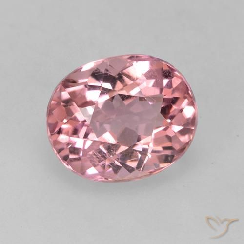 1.37ct 天然 バブルガムピンク トルマリン, 楕円形, VS