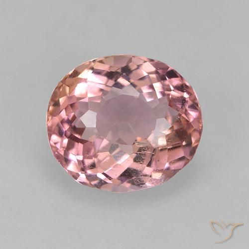 1.63ct 天然 薄いホットピンク トルマリン, 楕円形, VS