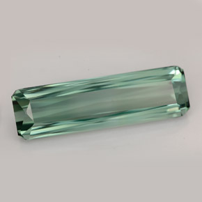 14.80カラットの天然ブルーグリーントルマリン（28×8.2 mm・エメラルドカット）