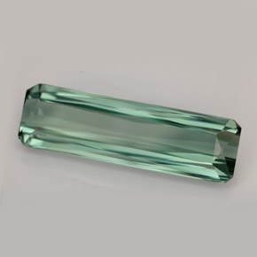 14.80カラットの天然ブルーグリーントルマリン（28×8.2 mm・エメラルドカット）