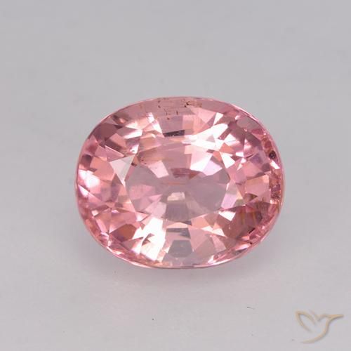 1.66ct 天然 薄いホットピンク トルマリン, 楕円形, VS