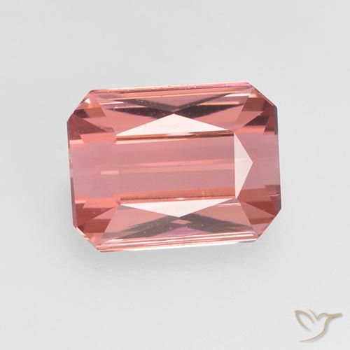1.38ct 天然 赤みがかったピンク トルマリン, エメラルドカット, VVS-VS