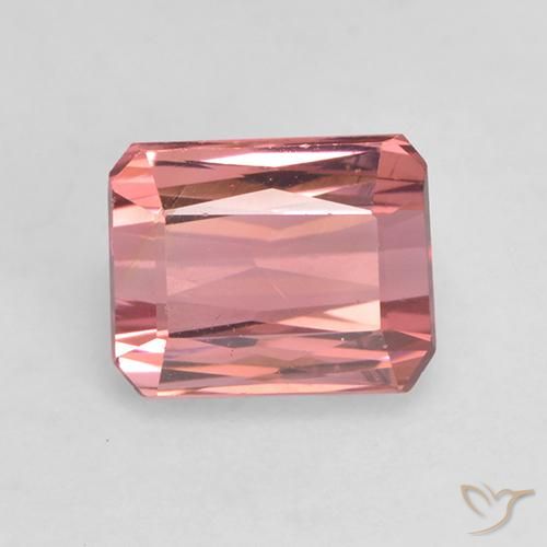 1.43ct 天然 ミディアムピンク トルマリン, エメラルドカット, VVS-VS