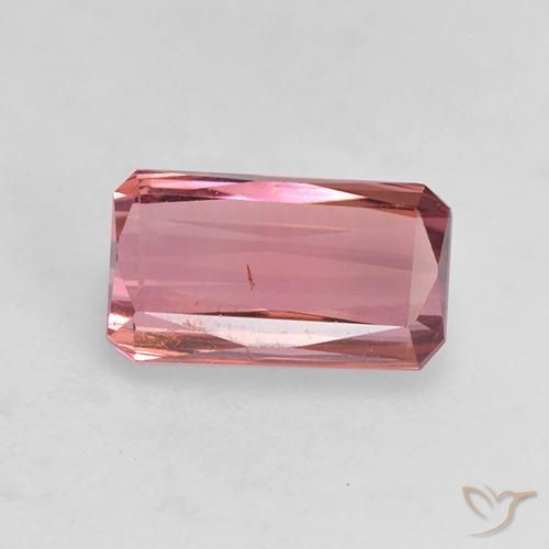 1.36ct 天然 オレンジピンク トルマリン, エメラルドカット, VS