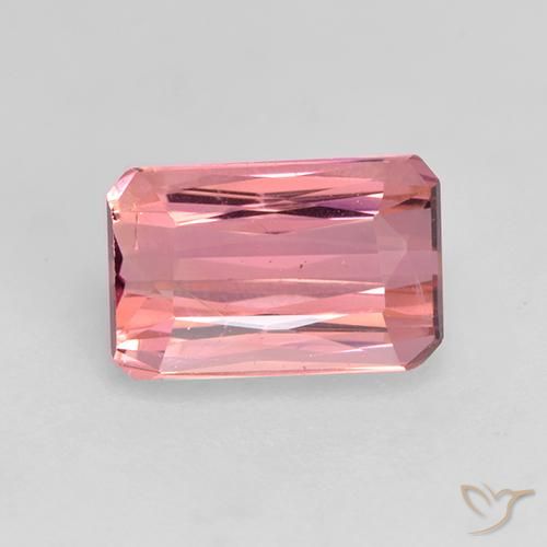 1.14ct 天然 薄いホットピンク トルマリン, エメラルドカット, VVS-VS