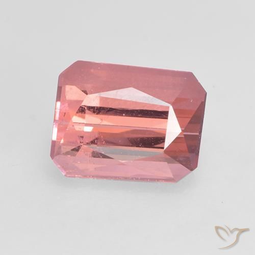 1.14ct 天然 ミディアムピンク トルマリン, エメラルドカット, VVS-VS