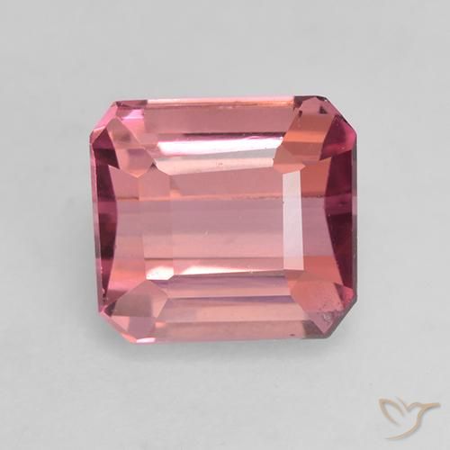 1.52ct 天然 ミディアムピンク トルマリン, エメラルドカット, VVS-VS