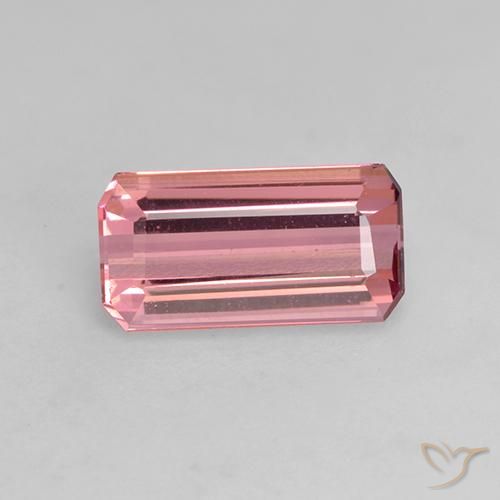 1.12ct 天然 ミディアムピンク トルマリン, エメラルドカット, VVS-VS