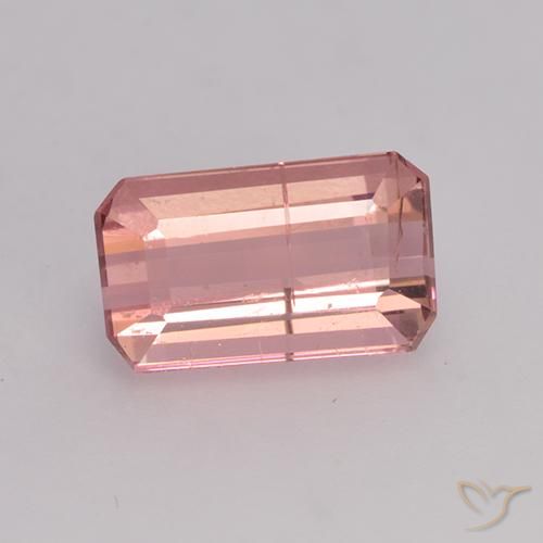 1.11ct 天然 薄いキャンディーアップルレッド トルマリン, エメラルドカット, SI