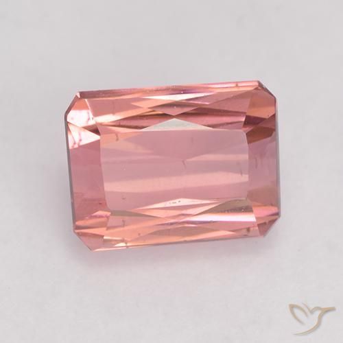1.45ct 天然 ミディアム薄いピンク トルマリン, エメラルドカット, VS