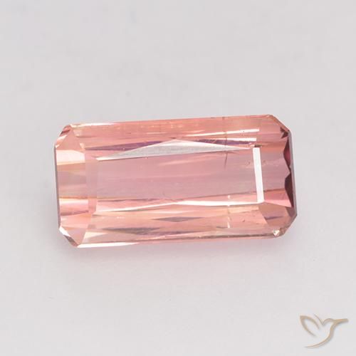 1.24ct 天然 ミディアム薄いピンク トルマリン, エメラルドカット, VS