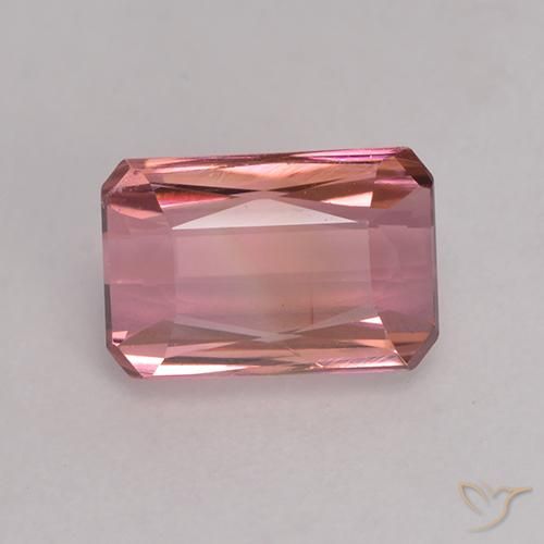 1.25ct 天然 濃いオレンジピンク トルマリン, エメラルドカット, VVS-VS