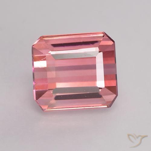 1.89ct 天然 ミディアムピンク トルマリン, エメラルドカット, VVS-VS