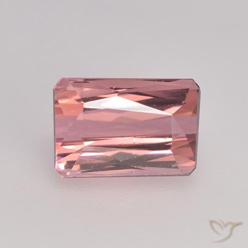 1.48ct 天然 オレンジピンク トルマリン, エメラルドカット, VVS-VS