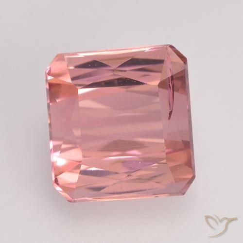 1.46ct 天然 ミディアムピンク トルマリン, エメラルドカット, VS-SI