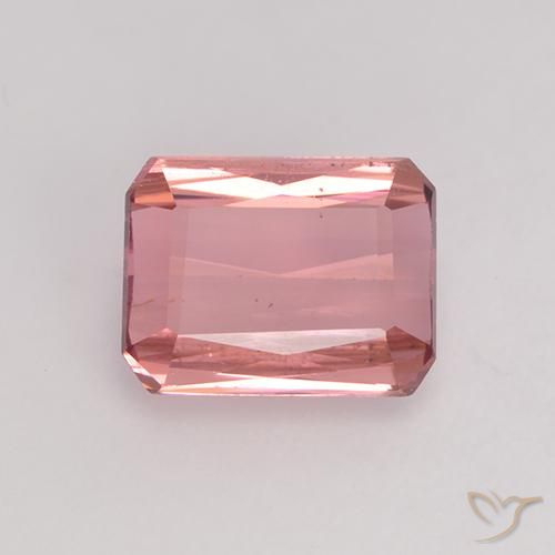1.28ct 天然 濃いオレンジピンク トルマリン, エメラルドカット, VVS-VS