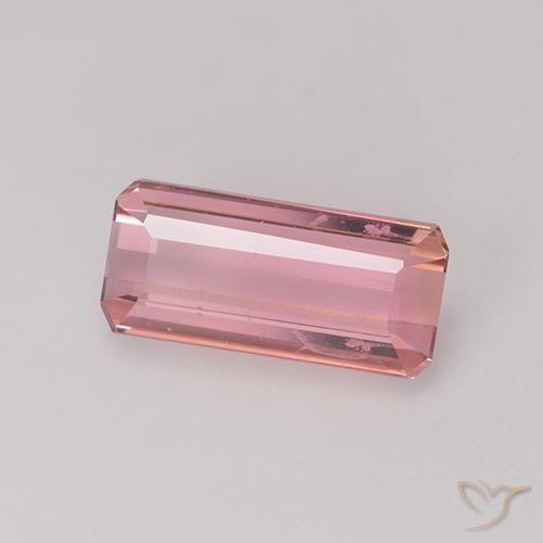 1.09ct 天然 オレンジピンク トルマリン, エメラルドカット, VS