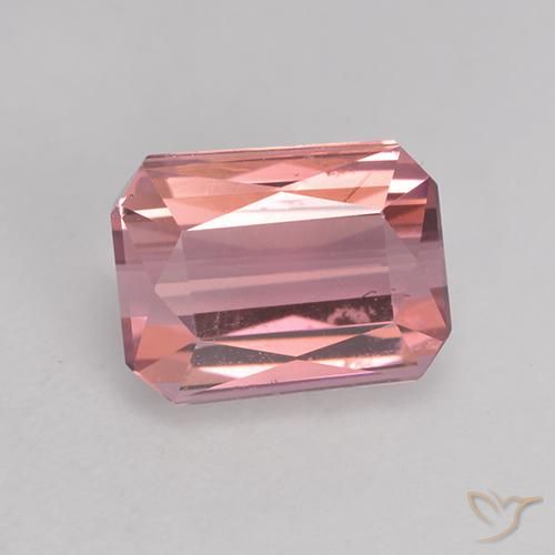 1.34ct 天然 薄いホットピンク トルマリン, エメラルドカット, VVS-VS