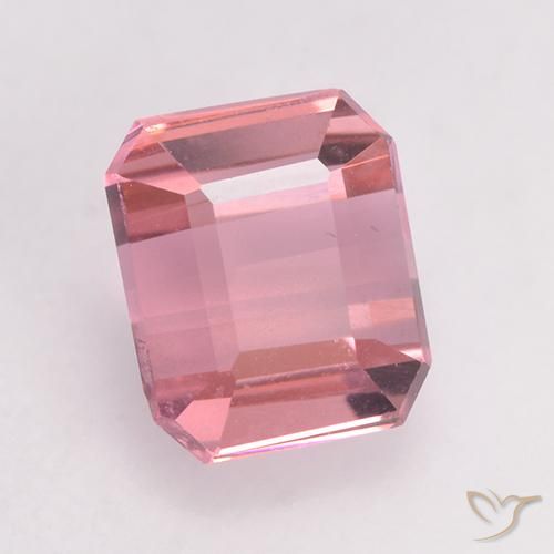 1.10ct 天然 薄いピンクのバブルガム トルマリン, エメラルドカット, VVS-VS