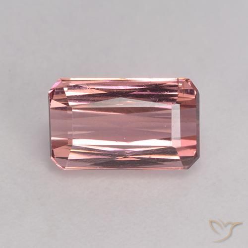 1.20ct 天然 薄いホットピンク トルマリン, エメラルドカット, VS