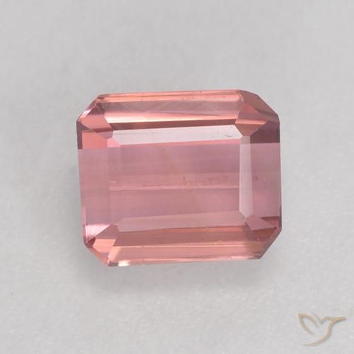 1.39ct 天然 薄いホットピンク トルマリン, エメラルドカット, VS