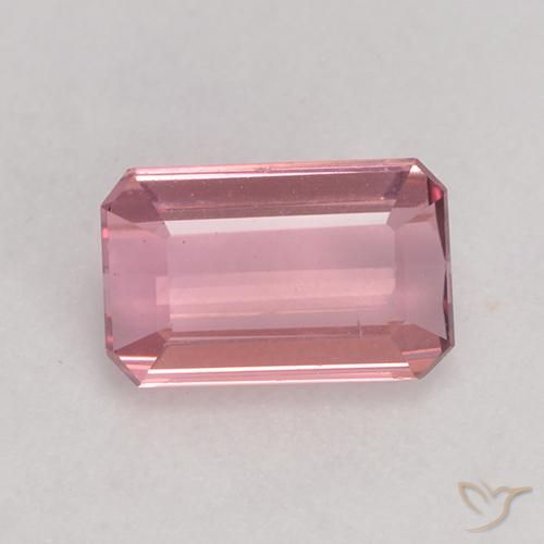 1.01ct 天然 薄いピンクのバブルガム トルマリン, エメラルドカット, VS