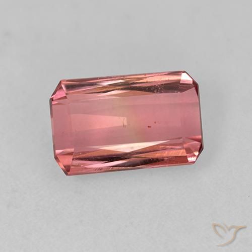 1.66ct 天然 ローズウッドピンク トルマリン, エメラルドカット, VVS-VS