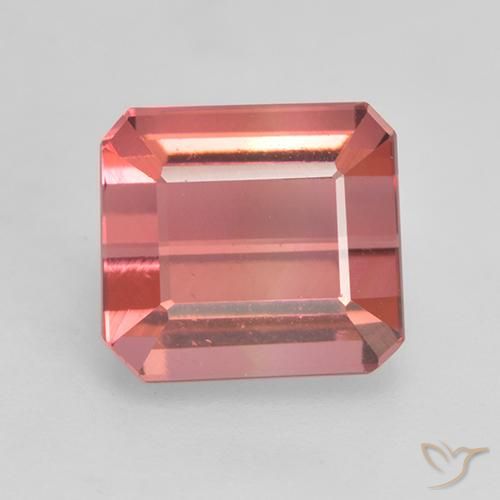 3.02ct 天然 ローズウッドピンク トルマリン, エメラルドカット, VVS-VS