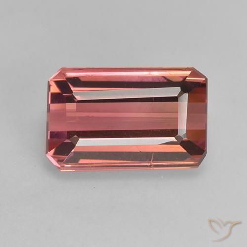 3.61ct 天然 ミディアムピンク トルマリン, エメラルドカット, VS