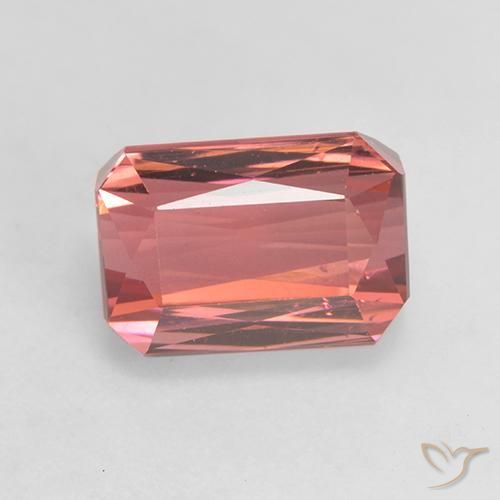3.49ct 天然 ダークピンク トルマリン, エメラルドカット, VS