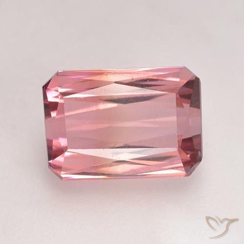 2.49ct 天然 ミディアムピンク トルマリン, エメラルドカット, VVS-VS