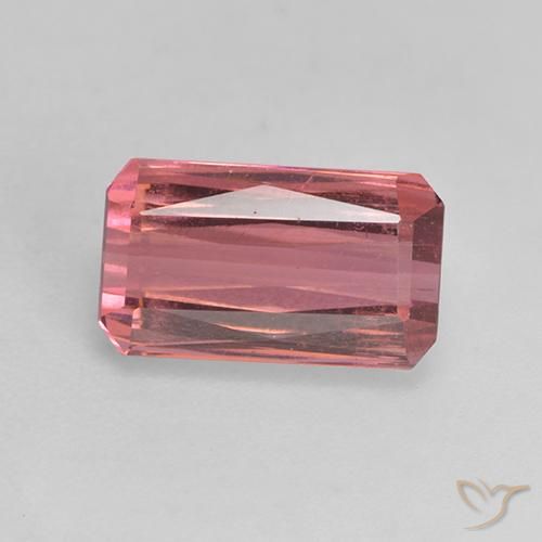 2.26ct 天然 ミディアムピンク トルマリン, エメラルドカット, VS-SI