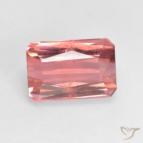 2.38ct 天然 濃いオレンジピンク トルマリン, エメラルドカット, VS