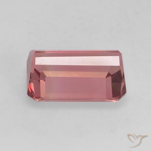 2.49カラットの天然濃いオレンジピンクトルマリン、八角形 / エメラルドカット、VVS-VS
