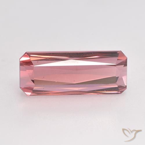 3.39ct 天然 オレンジピンク トルマリン, エメラルドカット, VVS-VS