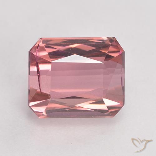 3.60ct 天然 ミディアムピンク トルマリン, エメラルドカット, SI