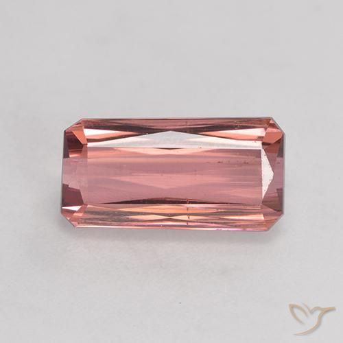 3.47ct 天然 オレンジピンク トルマリン, エメラルドカット, SI