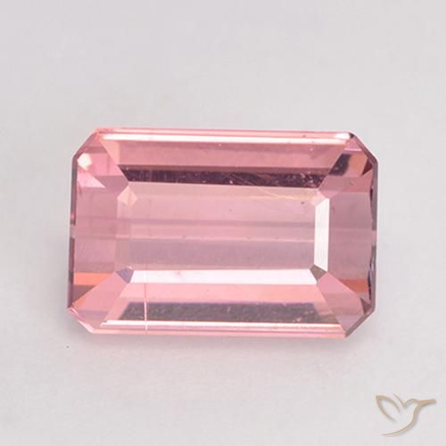 1.85ct 天然 薄いピンクのバブルガム トルマリン, エメラルドカット, VVS-VS