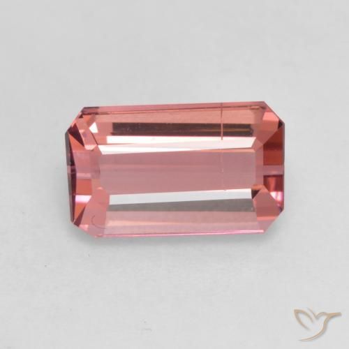 2.00ct 天然 ローズウッドピンク トルマリン, エメラルドカット, SI