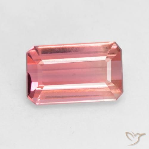 2.37ct 天然 ミディアムピンク トルマリン, エメラルドカット, VS