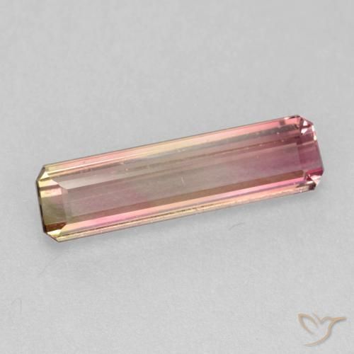 1.86カラットの天然オレンジピンクトルマリン、八角形 / エメラルドカット、VS