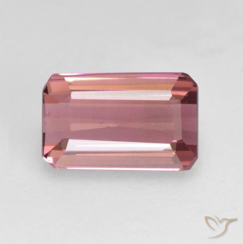 1.07ct 天然 濃いオレンジピンク トルマリン, エメラルドカット, VS