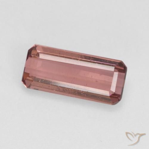 1.19ct 天然 ミディアムピンク トルマリン, エメラルドカット, SI